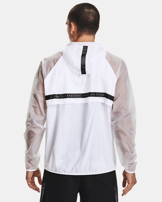 Men's UA Run Anywhere Anorak Jacket, White, pdpMainDesktop image number 1
